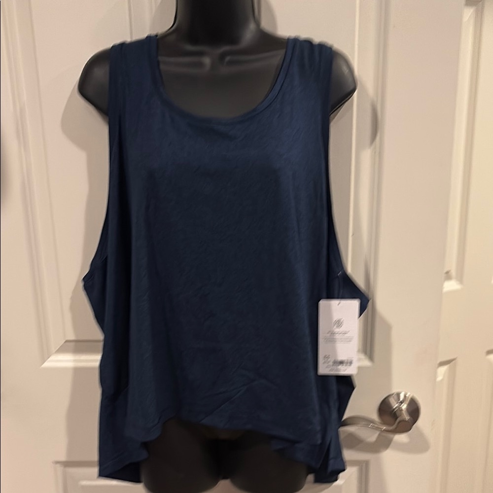 Athleta Blue Cut Out Relaxed Tank Top
